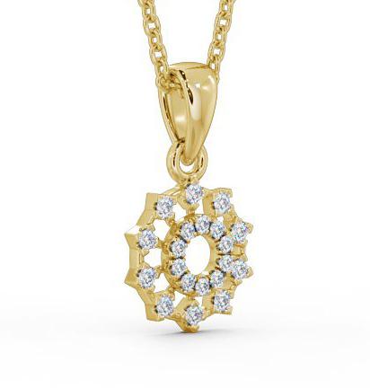 Floral Design Diamond Pendant 9K Yellow Gold PNT97_YG_THUMB1 