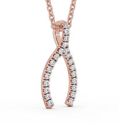 Wishbone Style Diamond Pendant 18K Rose Gold PNT98_RG_THUMB1 