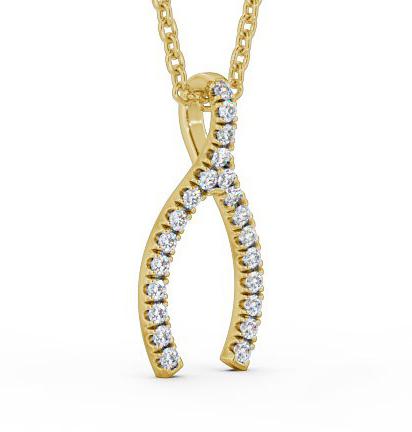 Wishbone Style Diamond Pendant 18K Yellow Gold PNT98_YG_THUMB1 