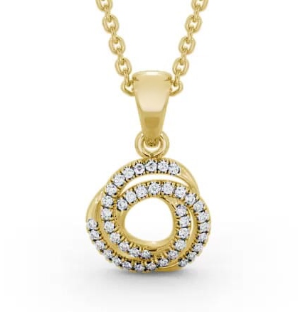 Cluster Style Diamond Swirling Pendant 18K Yellow Gold PNT99_YG_THUMB1
