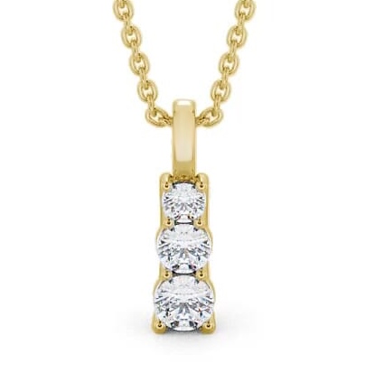 Journey Round Diamond Trilogy Pendant 18K Yellow Gold PNT9_YG_THUMB2 
