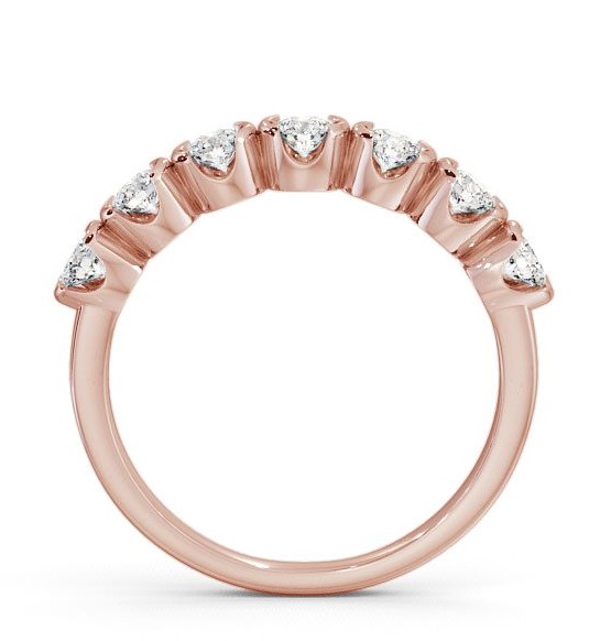 Seven Stone Round Diamond Open Bezel Style Ring 9K Rose Gold SE11_RG_THUMB1