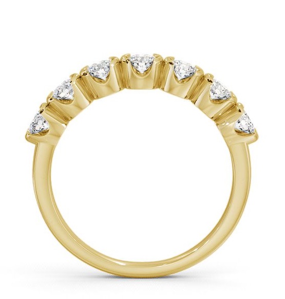 Seven Stone Round Diamond Open Bezel Style Ring 9K Yellow Gold SE11_YG_THUMB1