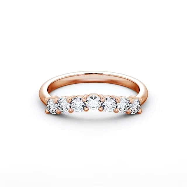 Seven Stone Round Diamond Ring 18K Rose Gold - Meila SE12_RG_HAND