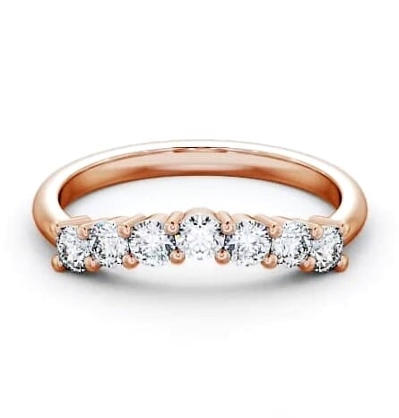 Seven Stone Round Diamond Curved Setting Ring 9K Rose Gold SE12_RG_THUMB2 