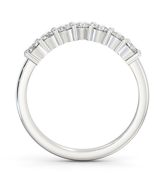 Seven Stone Round Diamond Curved Setting Ring 9K White Gold SE12_WG_THUMB1