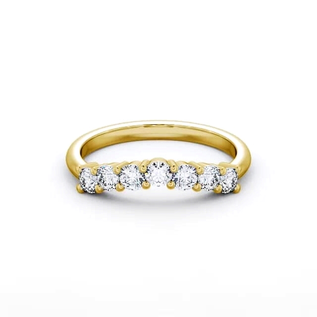 Seven Stone Round Diamond Ring 18K Yellow Gold - Meila SE12_YG_HAND