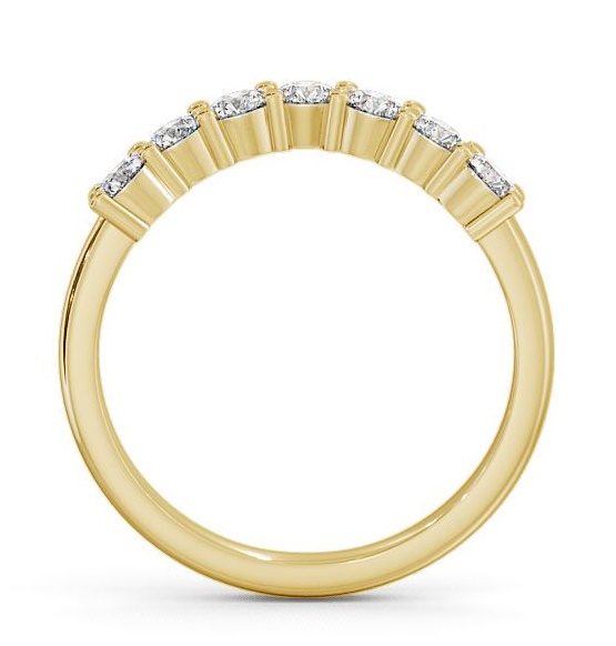 Seven Stone Round Diamond Curved Setting Ring 18K Yellow Gold SE12_YG_THUMB1 