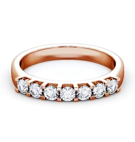 Seven Stone Round Diamond Square Prong Ring 9K Rose Gold SE13_RG_THUMB2 
