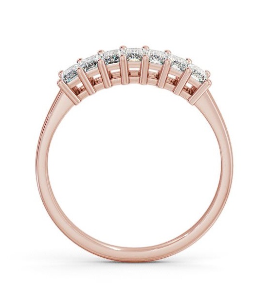 Seven Stone Classic Style Emerald Diamond Ring 9K Rose Gold SE14_RG_THUMB1 