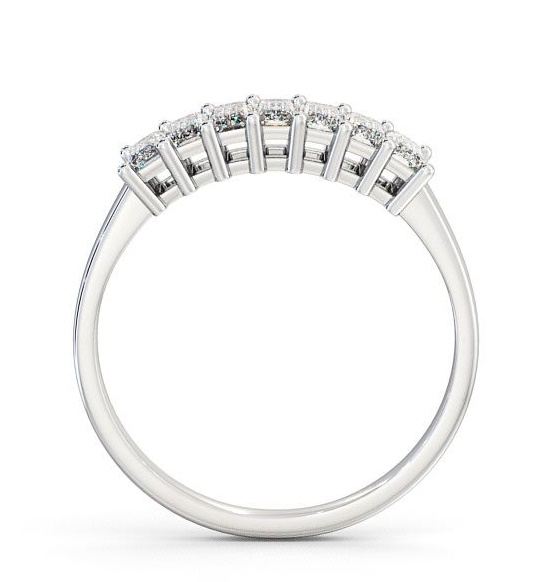 Seven Stone Classic Style Emerald Diamond Ring 18K White Gold SE14_WG_THUMB1 
