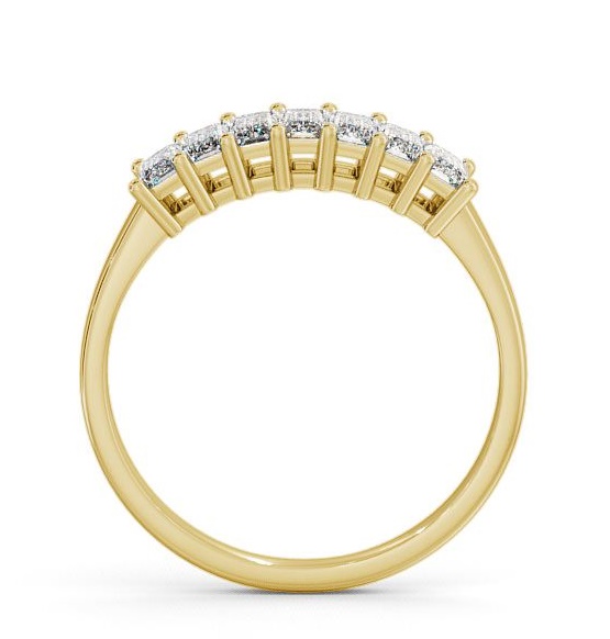Seven Stone Classic Style Emerald Diamond Ring 9K Yellow Gold SE14_YG_THUMB1 