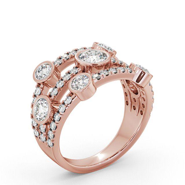 Seven Stone Round Diamond Ring 18K Rose Gold - Nariah SE15_RG_HAND
