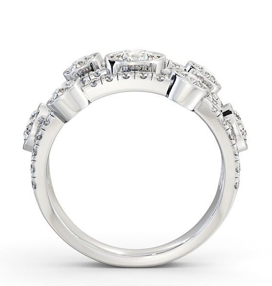 Seven Stone Round Diamond Glamorous Design Ring 18K White Gold SE15_WG_THUMB1