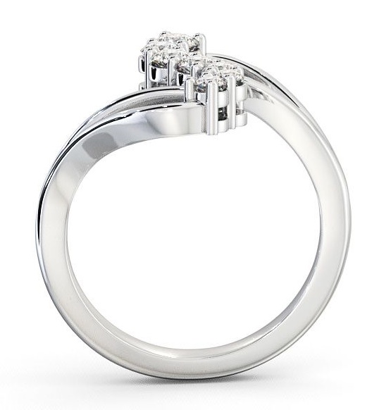 Seven Stone Round Diamond Cocktail Style Ring 9K White Gold SE16_WG_THUMB1