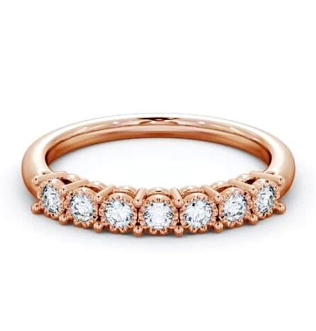 Seven Stone Round Diamond Illusion Setting Style Ring 18K Rose Gold SE17_RG_THUMB1