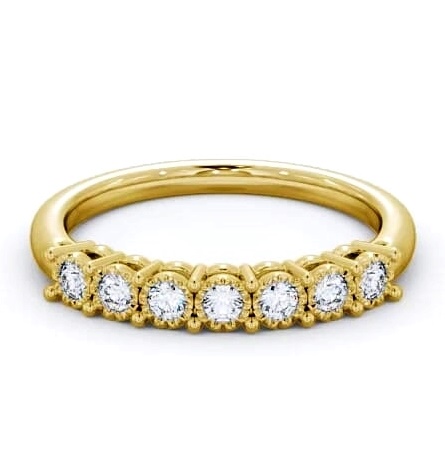Seven Stone Round Diamond Illusion Setting Style Ring 18K Yellow Gold SE17_YG_THUMB1