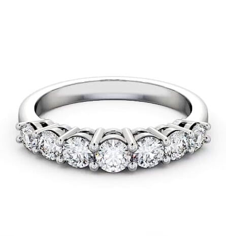Seven Stone Round Diamond Graduating Design Ring 18K White Gold SE2_WG_THUMB2 