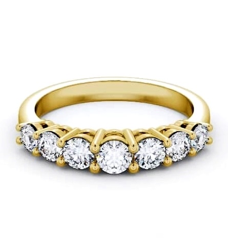 Seven Stone Round Diamond Graduating Design Ring 18K Yellow Gold SE2_YG_THUMB2 