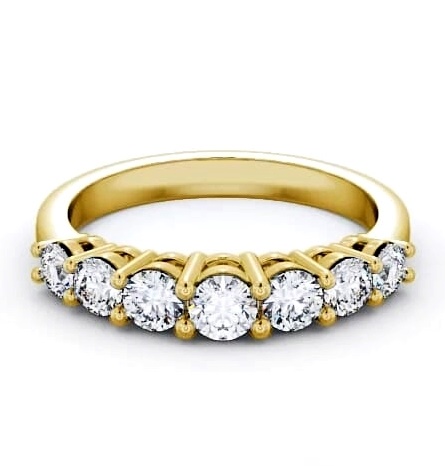 Seven Stone Round Diamond Graduating Design Ring 18K Yellow Gold SE2_YG_THUMB2 