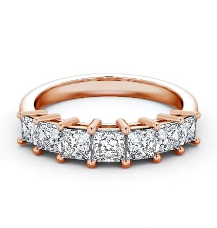 Seven Stone Princess Diamond Graduating Design Ring 18K Rose Gold SE3_RG_THUMB1