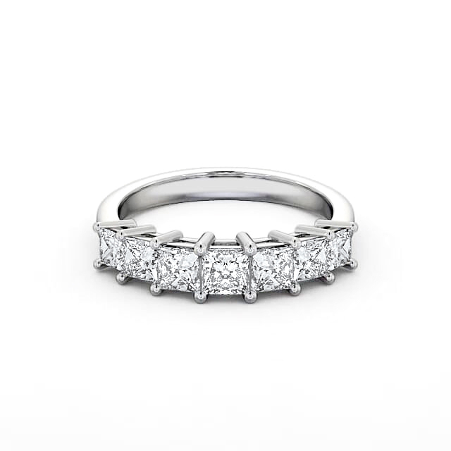 Seven Stone Princess Diamond Ring 18K White Gold - Daria SE3_WG_HAND