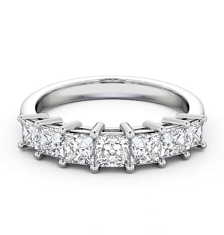 Seven Stone Princess Diamond Graduating Design Ring 9K White Gold SE3_WG_THUMB1