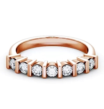 Seven Stone Round Diamond Tension Set Ring 9K Rose Gold SE4_RG_THUMB2 