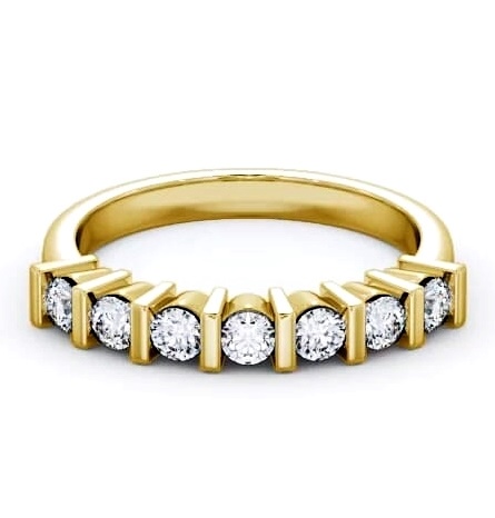 Seven Stone Round Diamond Tension Set Ring 9K Yellow Gold SE4_YG_THUMB2 