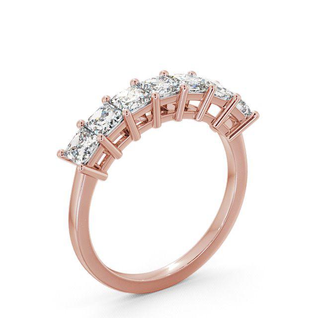 Seven Stone Princess Diamond Ring 18K Rose Gold - Ariah SE5_RG_HAND