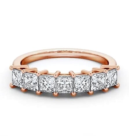 Seven Stone Princess Diamond Traditional Style Ring 9K Rose Gold SE5_RG_THUMB2 