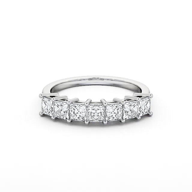 Seven Stone Princess Diamond Ring Palladium - Ariah SE5_WG_HAND