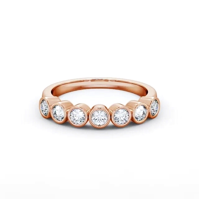 Seven Stone Round Diamond Ring 18K Rose Gold - Sadie SE6_RG_HAND