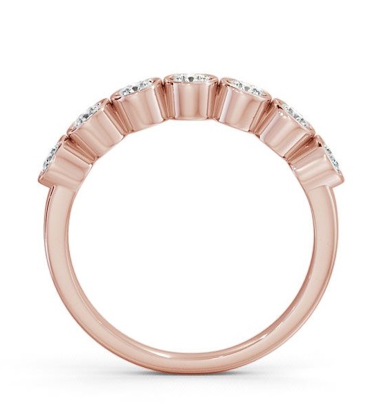 Seven Stone Round Diamond Bezel Set Ring 9K Rose Gold SE6_RG_THUMB1 