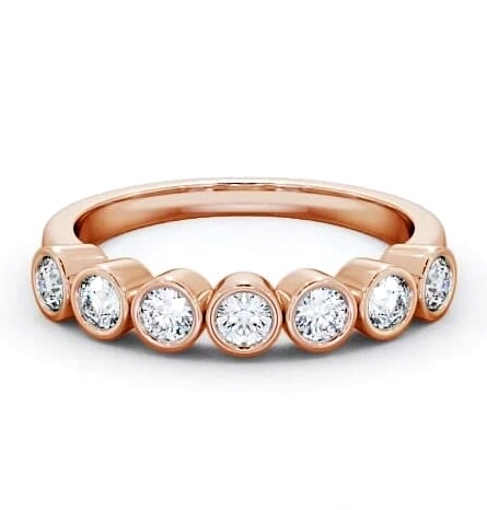 Seven Stone Round Diamond Bezel Set Ring 9K Rose Gold SE6_RG_THUMB2 