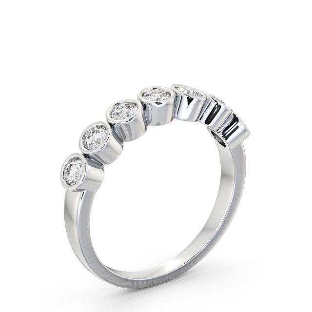 Seven Stone Round Diamond Ring 9K White Gold - Sadie SE6_WG_HAND