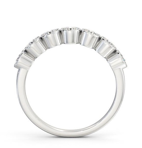 Seven Stone Round Diamond Bezel Set Ring 9K White Gold SE6_WG_THUMB1