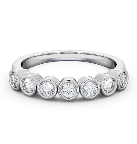 Seven Stone Round Diamond Bezel Set Ring 18K White Gold SE6_WG_THUMB2 