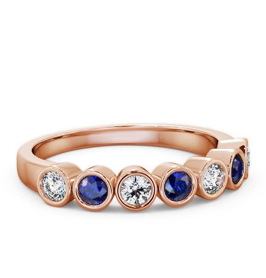 Seven Stone Blue Sapphire and Diamond 0.51ct Ring 18K Rose Gold SE6GEM_RG_BS_THUMB1