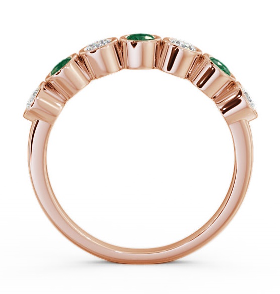 Seven Stone Emerald and Diamond 0.45ct Ring 9K Rose Gold SE6GEM_RG_EM_THUMB1 