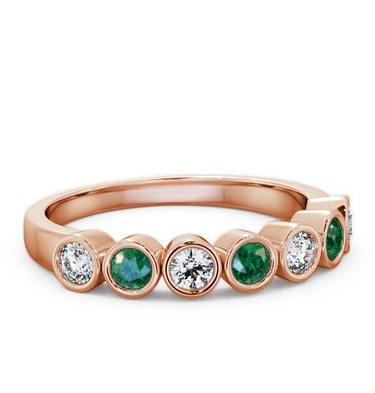 Seven Stone Emerald and Diamond 0.45ct Ring 9K Rose Gold SE6GEM_RG_EM_THUMB2 