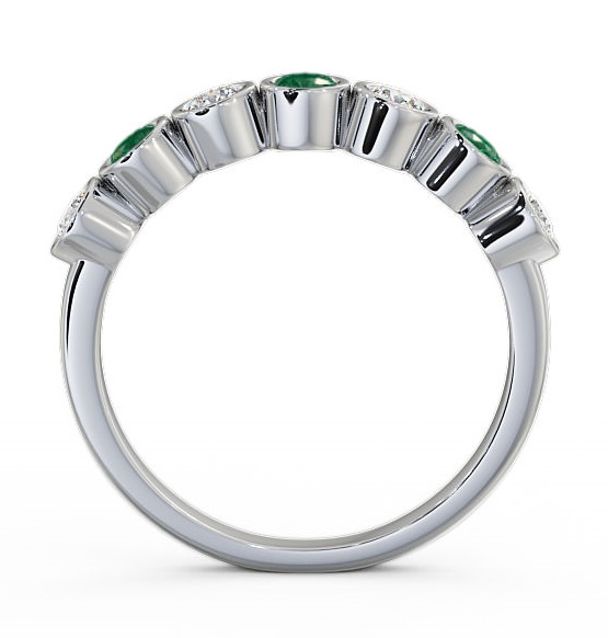 Seven Stone Emerald and Diamond 0.45ct Ring Palladium SE6GEM_WG_EM_THUMB1 