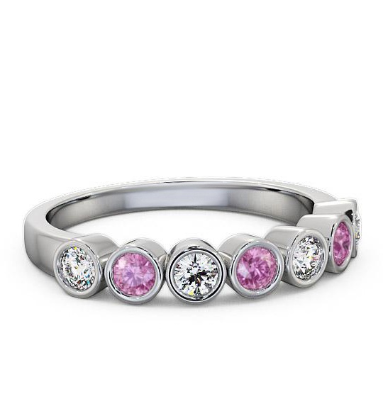 Seven Stone Pink Sapphire and Diamond 0.51ct Ring 9K White Gold SE6GEM_WG_PS_THUMB1