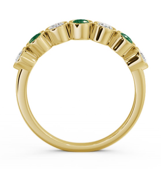 Seven Stone Emerald and Diamond 0.45ct Ring 9K Yellow Gold SE6GEM_YG_EM_THUMB1 