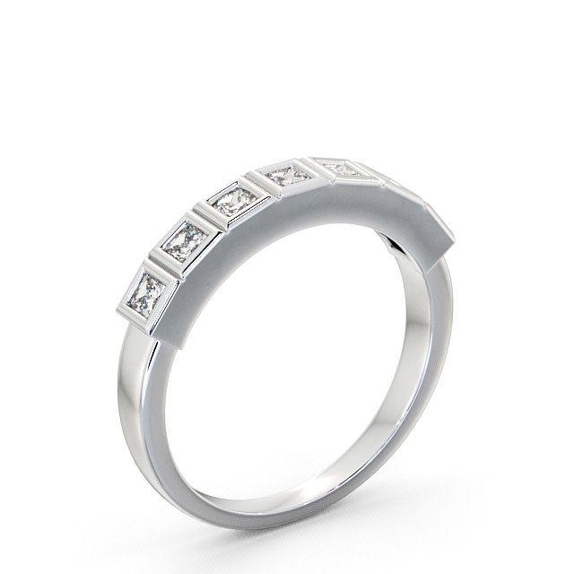 Seven Stone Princess Diamond Ring Platinum - Deonna SE7_WG_HAND
