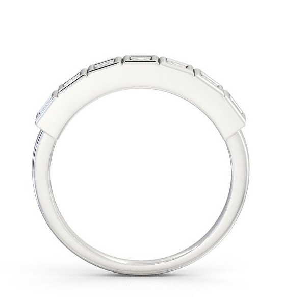 Seven Stone Princess Diamond Unique Bezel Set Ring 9K White Gold SE7_WG_THUMB1