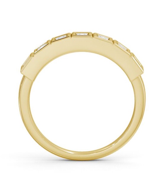 Seven Stone Princess Diamond Unique Bezel Set Ring 18K Yellow Gold SE7_YG_THUMB1
