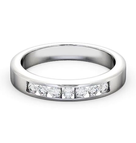 Seven Stone Round Diamond Channel Set Ring 18K White Gold SE8_WG_THUMB2 