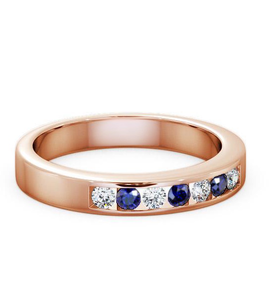 Seven Stone Blue Sapphire and Diamond 0.27ct Ring 18K Rose Gold SE8GEM_RG_BS_THUMB1