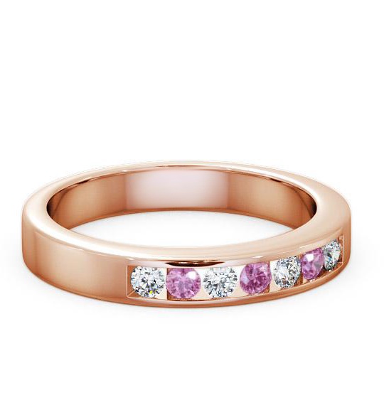 Seven Stone Pink Sapphire and Diamond 0.27ct Ring 9K Rose Gold SE8GEM_RG_PS_THUMB1
